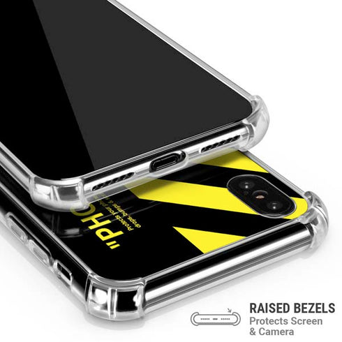 Black and Yellow Stripes iPhone XS Max Clear Case